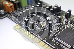 Computer sound card close up