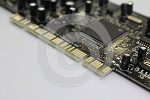 Computer sound card close up