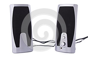 Computer speakers isolated on white