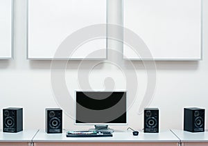 Computer, Speakers & Monitor