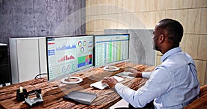 Computer Spreadsheet Data Analyst Man