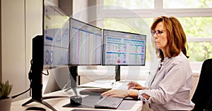 Computer Spreadsheet Data Analyst Woman photo