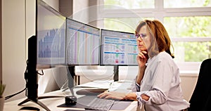 Computer Spreadsheet Data Analyst Woman photo