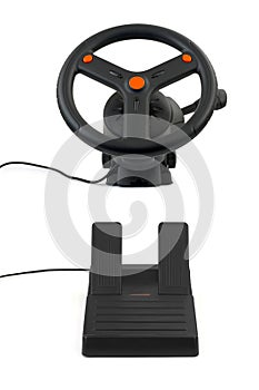 Computer steering wheel and pedals