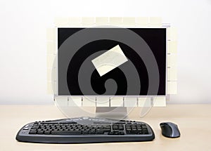 Computer and Sticky Notes