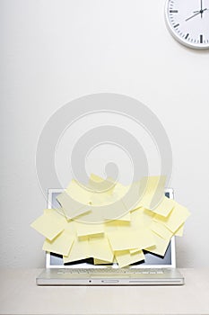 Computer with sticky notes