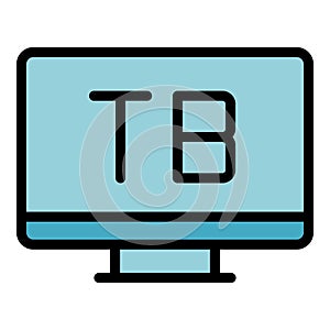 Computer storage icon vector flat