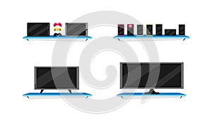 Computer store flat color vector objects set