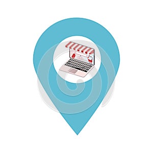 Computer store location map pin pointer icon. Element of map point for mobile concept and web apps. Icon for website design and ap