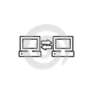 computer synchronization icon. Element of web for mobile concept and web apps icon. Thin line icon for website design and