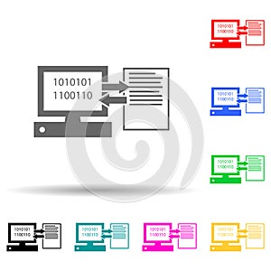 computer synchronization multi color style icon. Simple thin line, outline vector of web icons for ui and ux, website or mobile