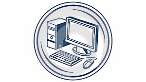 Computer System with Circular Data Flow, vector design Generative AI