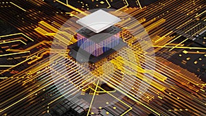 Computer system connection point,Abstract technology of central processing unit , computer technology in the workplace,Conceptual