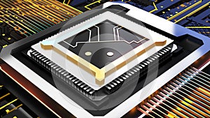 Computer system connection point,Abstract technology of central processing unit , computer technology in the workplace,Conceptual