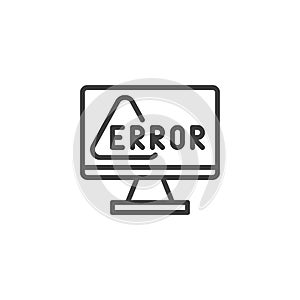 Computer system error line icon