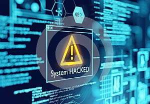 A Computer System Hacked Warning