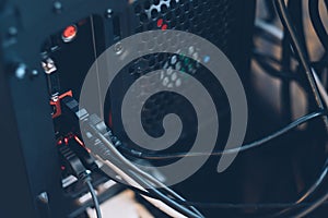 Computer system unit pc usb port cable connection