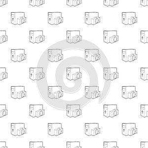 Computer system unit first aid icon, outline style