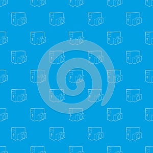 Computer system unit first aid pattern vector seamless blue