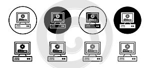 Computer system update vector icon set collection. Computer system update Outline flat Icon