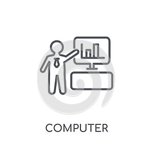 Computer Systems Analyst linear icon. Modern outline Computer Sy