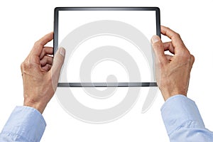 Computer Tablet Hands Business Technology