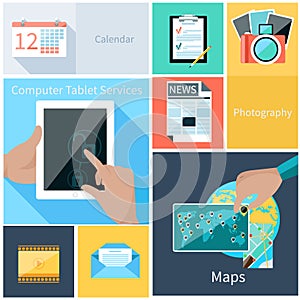 Computer tablet services, web application concept