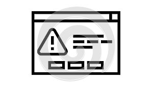 computer task error line icon animation