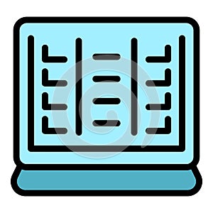 Computer task schedule icon vector flat