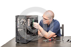 Computer Technician repairing computer system