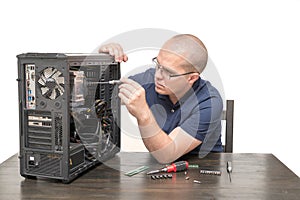 Computer Technician repairing computer system