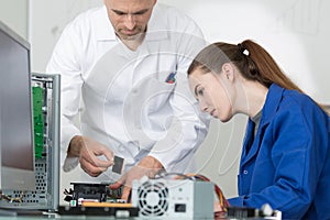 computer technicians at work