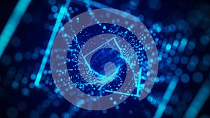 Computer technology background. Digital data flow. Network connection structure. Big data visualization. 3d rendering