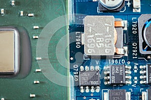 Computer Technology: Close up of a computer chip on a circuit board