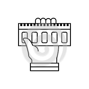 Computer, technology, ram, hand icon. Simple line, outline vector of computer technology icons for ui and ux, website or mobile