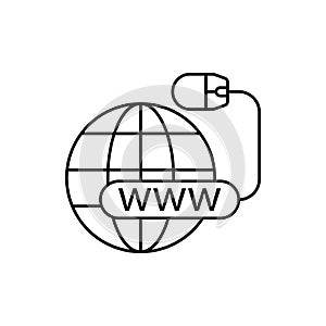 Computer, technology, world, wide, web icon. Simple line, outline vector of computer technology icons for ui and ux, website or