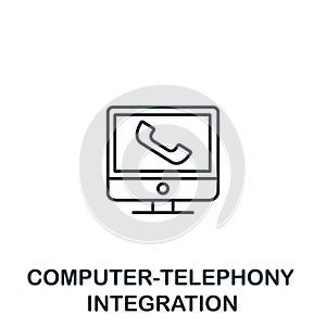 Computer-Telephony Integration icon from customer service collection. Simple line element Computer-Telephony Integration symbol