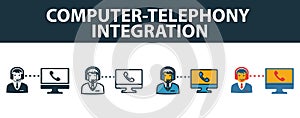 Computer-Telephony Integration icon set. Premium symbol in different styles from customer service icons collection