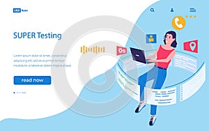 Computer testing. Landing page. Software development tester. Website design. Program optimization. Application