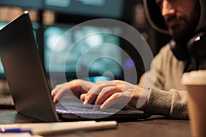 Computer IT thief using security breach to hack server