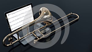Computer with trombone