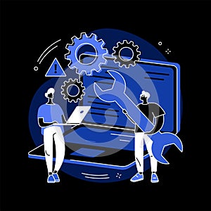 Computer troubleshooting abstract concept vector illustration.