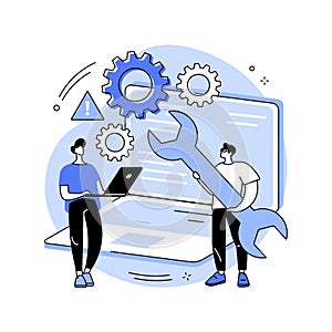Computer troubleshooting abstract concept vector illustration.