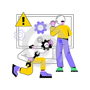 Computer troubleshooting abstract concept vector illustration.