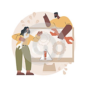 Computer troubleshooting abstract concept vector illustration