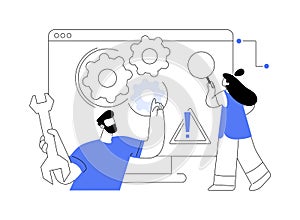 Computer troubleshooting abstract concept vector illustration.