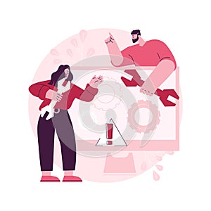 Computer troubleshooting abstract concept vector illustration.