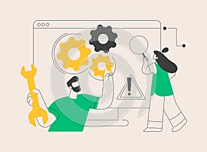 Computer troubleshooting abstract concept vector illustration.