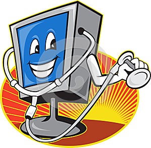 Computer TV Monitor With Doctor Stethoscope