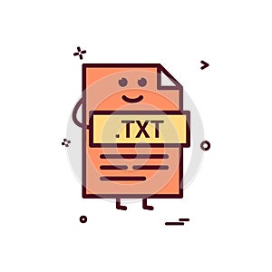 Computer txt file format type icon vector design